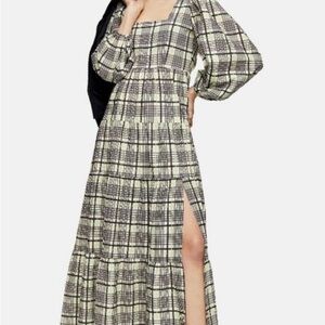 Topshop  Plaid Long Sleeve Dress size 6